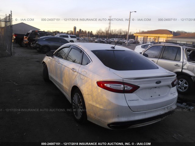 3FA6P0K9XDR266347 - 2013 FORD FUSION TITANIUM WHITE photo 3