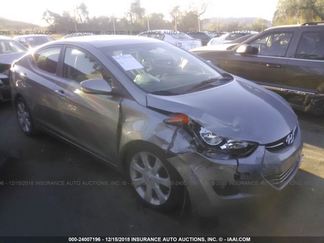 KMHDH4AE1CU214628 - 2012 HYUNDAI ELANTRA GLS/LIMITED GRAY photo 1