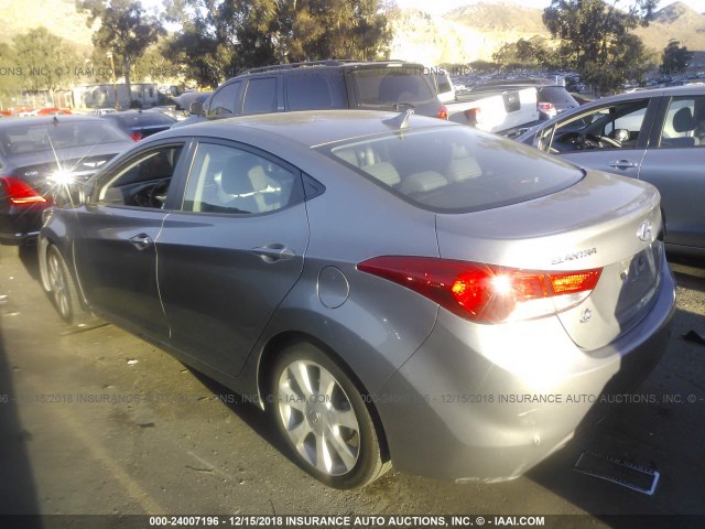 KMHDH4AE1CU214628 - 2012 HYUNDAI ELANTRA GLS/LIMITED GRAY photo 3