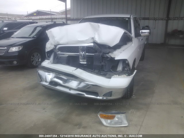 1C6RD6GPXCS189192 - 2012 DODGE RAM 1500 SLT WHITE photo 6