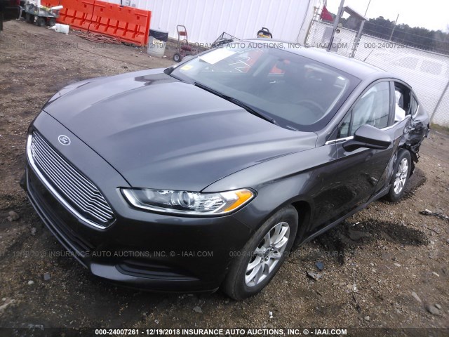 3FA6P0G70GR297392 - 2016 FORD FUSION S GRAY photo 2