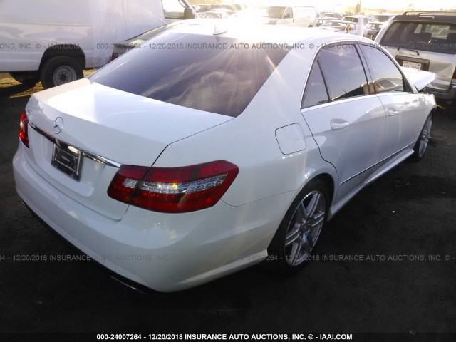 WDDHF5GB6AA103673 - 2010 MERCEDES-BENZ E 350 WHITE photo 4