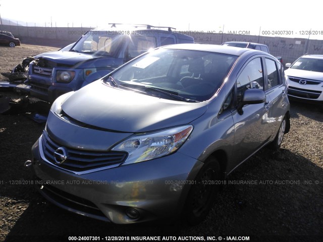 3N1CE2CP3EL421744 - 2014 NISSAN VERSA NOTE S/S PLUS/SV/SL SILVER photo 2