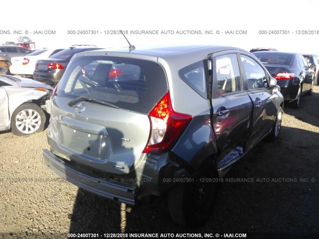 3N1CE2CP3EL421744 - 2014 NISSAN VERSA NOTE S/S PLUS/SV/SL SILVER photo 4