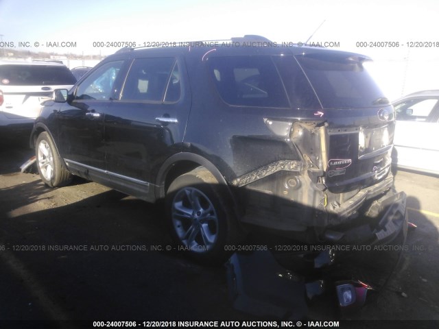 1FM5K8F85EGC01575 - 2014 FORD EXPLORER LIMITED BLACK photo 3