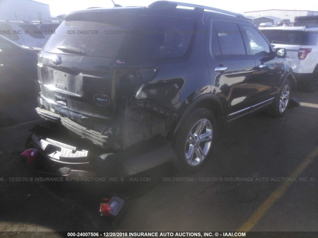 1FM5K8F85EGC01575 - 2014 FORD EXPLORER LIMITED BLACK photo 4