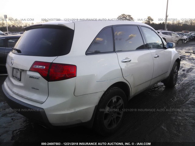 2HNYD28449H523518 - 2009 ACURA MDX TECHNOLOGY WHITE photo 4