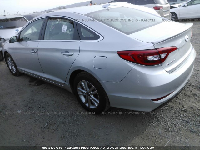 5NPE24AA6FH190297 - 2015 HYUNDAI SONATA ECO SILVER photo 3