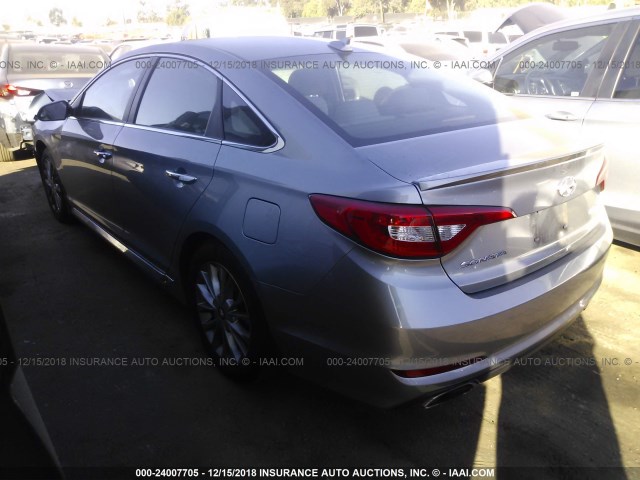 5NPE34AF1FH227524 - 2015 HYUNDAI SONATA SPORT/LIMITED SILVER photo 3