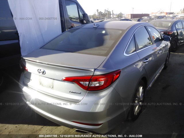 5NPE34AF1FH227524 - 2015 HYUNDAI SONATA SPORT/LIMITED SILVER photo 4