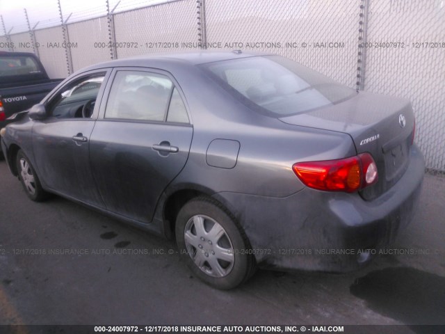 2T1BU40E09C161354 - 2009 TOYOTA COROLLA S/LE/XLE GRAY photo 3