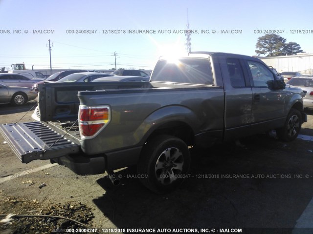 1FTEX1CM5BFC56379 - 2011 FORD F150 SUPER CAB GRAY photo 4