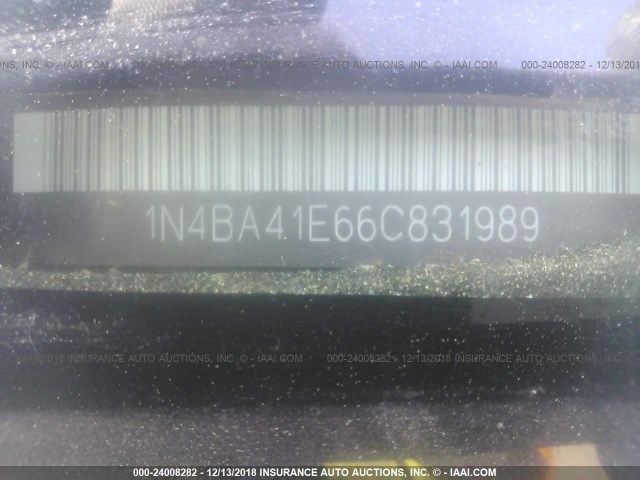 1N4BA41E66C831989 - 2006 NISSAN MAXIMA SE/SL WHITE photo 9