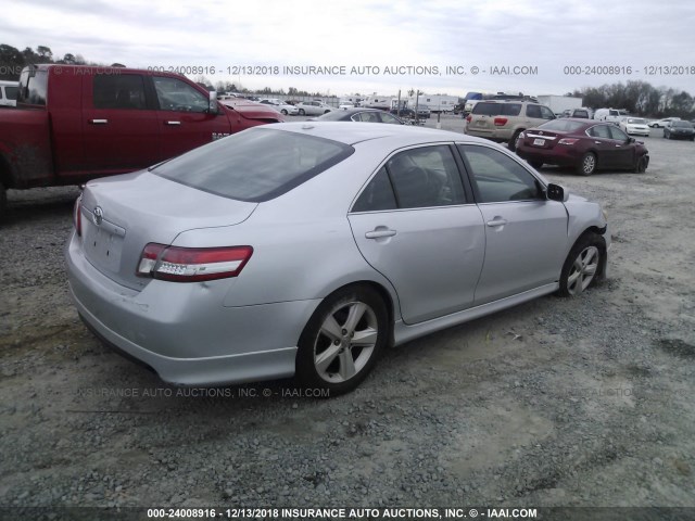 4T1BF3EK4AU507170 - 2010 TOYOTA CAMRY SE/LE/XLE SILVER photo 4