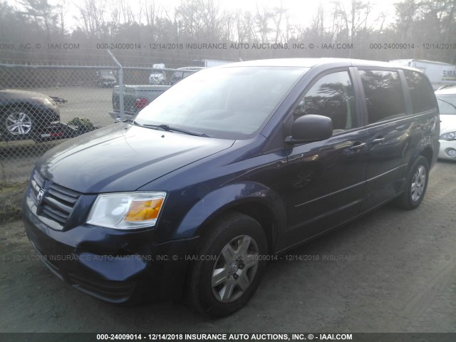 2D8HN44E19R554122 - 2009 DODGE GRAND CARAVAN SE BLUE photo 2