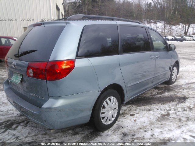 5TDZK23C68S115956 - 2008 TOYOTA SIENNA CE/LE BLUE photo 4