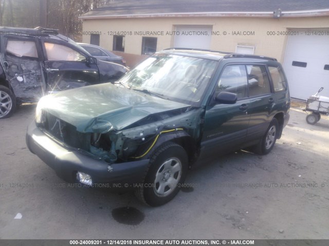 JF1SF63521H703240 - 2001 SUBARU FORESTER L GREEN photo 2