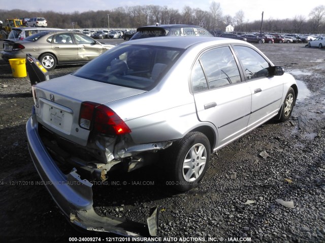2HGES16305H598201 - 2005 HONDA CIVIC DX VP SILVER photo 4