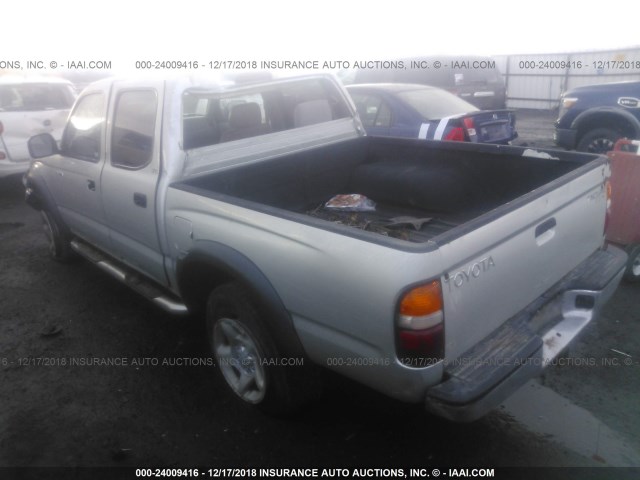 5TEHN72N72Z018567 - 2002 TOYOTA TACOMA DOUBLE CAB 灰色 照片 3