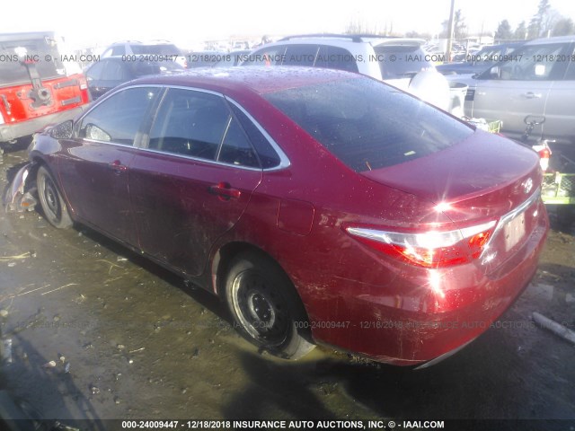 4T1BF1FK8GU521794 - 2016 TOYOTA CAMRY LE/XLE/SE/XSE RED photo 3
