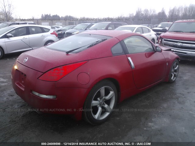 JN1BZ34D67M503194 - 2007 NISSAN 350Z COUPE RED photo 4