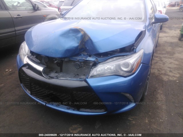 4T1BF1FK3HU774815 - 2017 TOYOTA CAMRY LE/XLE/SE/XSE BLUE photo 6