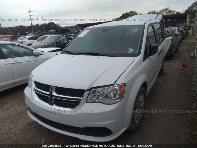 2C4RDGBGXKR524845 - 2019 DODGE GRAND CARAVAN SE WHITE photo 2