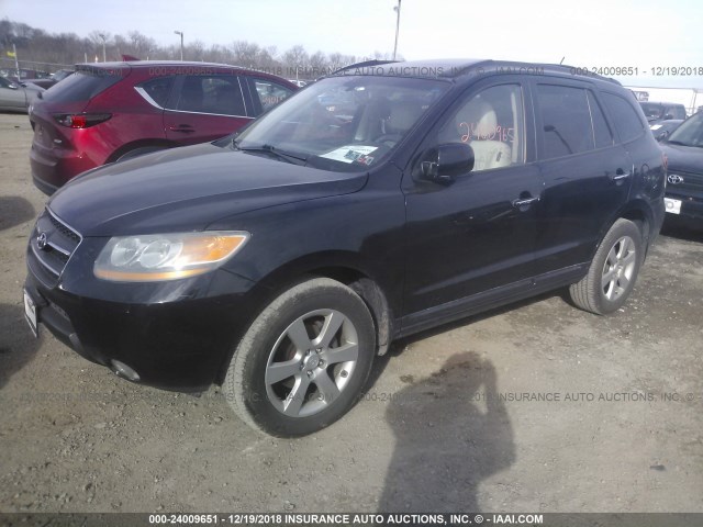 5NMSH73E28H184385 - 2008 HYUNDAI SANTA FE SE/LIMITED BLACK photo 2