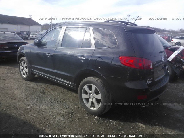 5NMSH73E28H184385 - 2008 HYUNDAI SANTA FE SE/LIMITED BLACK photo 3