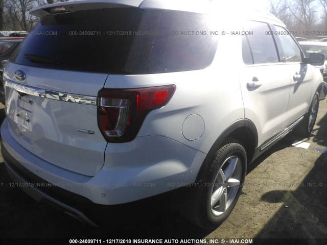 1FM5K8DH5HGC26578 - 2017 FORD EXPLORER XLT WHITE photo 4