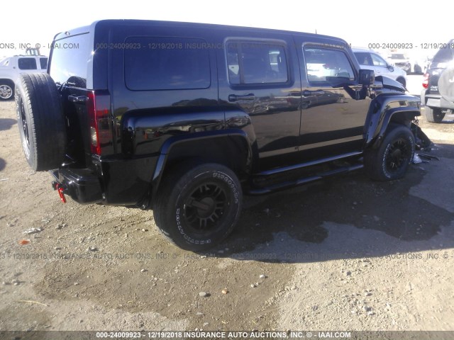 5GTDN13E078216015 - 2007 HUMMER H3 BLACK photo 4