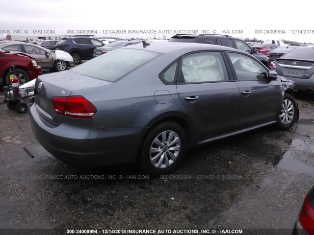 1VWAT7A3XFC080036 - 2015 VOLKSWAGEN PASSAT S GRAY photo 4