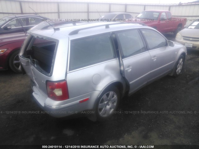 WVWWH63B34E063282 - 2004 VOLKSWAGEN PASSAT GLX SILVER photo 4