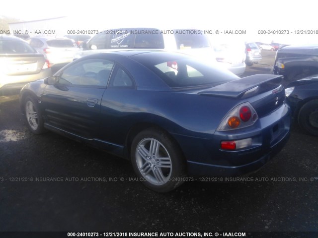 4A3AC84H34E046101 - 2004 MITSUBISHI ECLIPSE GT BLUE photo 3