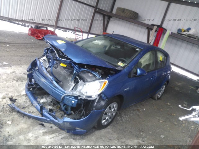 JTDKDTB31D1045020 - 2013 TOYOTA PRIUS C BLUE photo 2