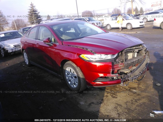 3FA6P0G7XER135136 - 2014 FORD FUSION S RED photo 1
