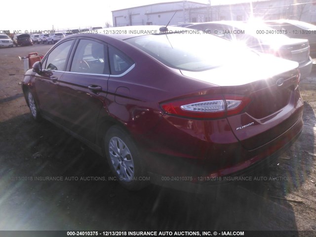3FA6P0G7XER135136 - 2014 FORD FUSION S RED photo 3