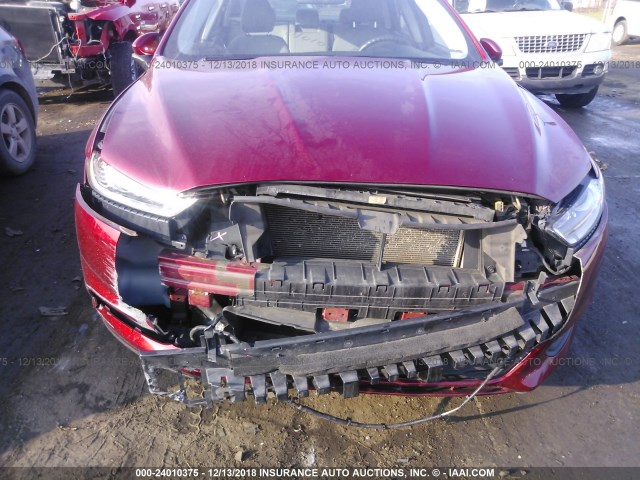 3FA6P0G7XER135136 - 2014 FORD FUSION S RED photo 6