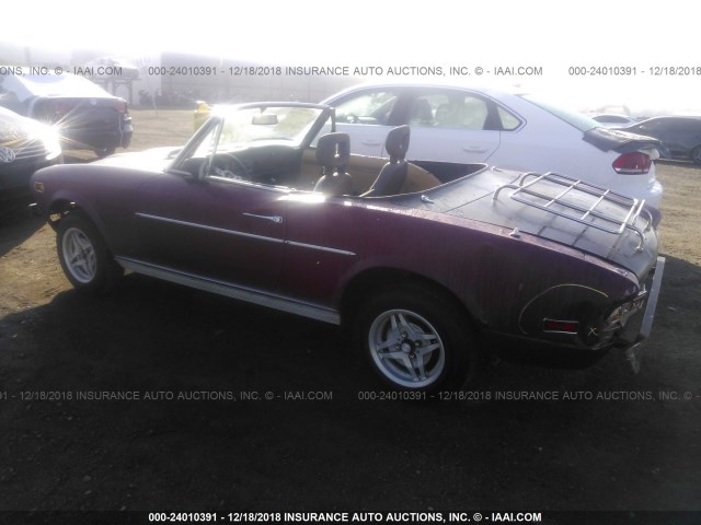 124CS10097001 - 1975 FIAT SPIDER BURGUNDY photo 3