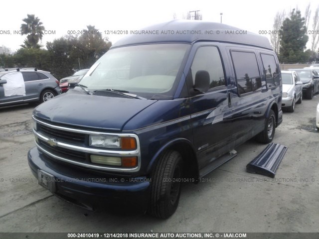 1GBFG15RXX1145316 - 1999 CHEVROLET EXPRESS G1500  BLUE photo 2