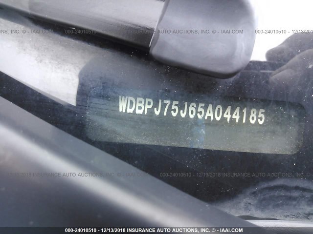 WDBPJ75J65A044185 - 2005 MERCEDES-BENZ CL 500 BLACK photo 9