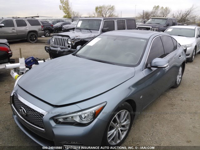 JN1BV7AP1FM345721 - 2015 INFINITI Q50 BLUE photo 2