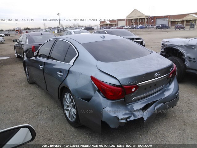 JN1BV7AP1FM345721 - 2015 INFINITI Q50 BLUE photo 3