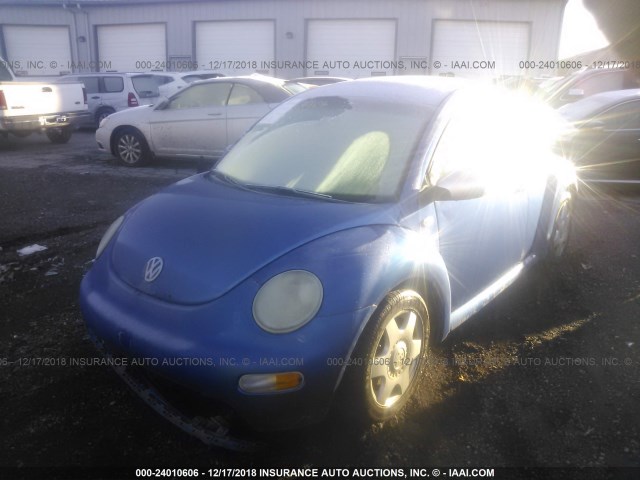 3VWDC21C01M415652 - 2001 VOLKSWAGEN NEW BEETLE GLX BLUE photo 2