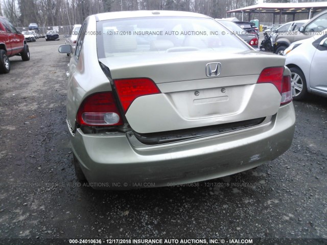 1HGFA16938L094454 - 2008 HONDA CIVIC EXL GOLD photo 6