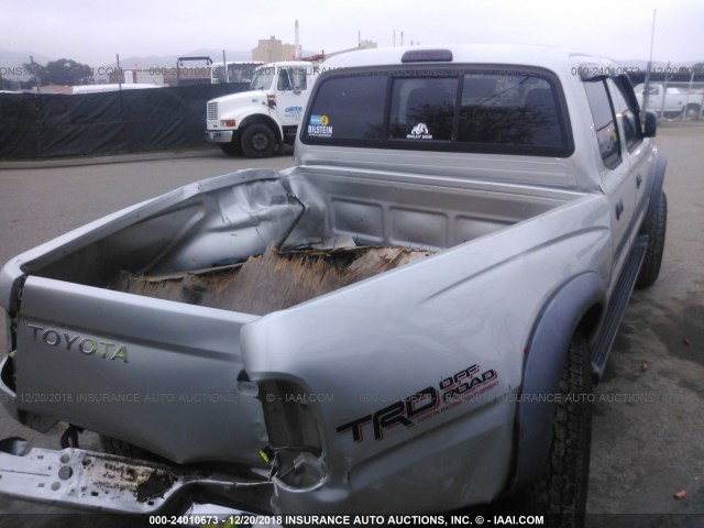 5TEHN72N33Z207525 - 2003 TOYOTA TACOMA DOUBLE CAB SILVER photo 4