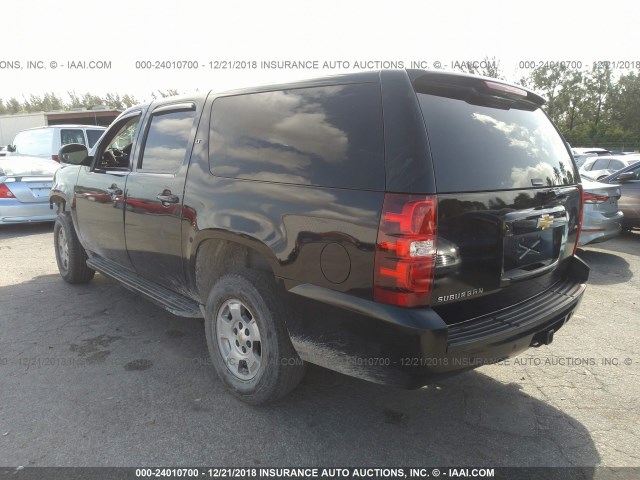 1GNSCJE0XDR265287 - 2013 CHEVROLET SUBURBAN C1500 LT BLACK photo 3