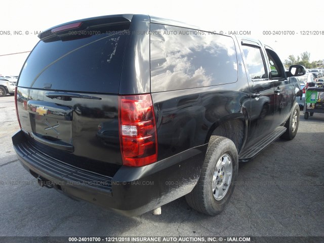 1GNSCJE0XDR265287 - 2013 CHEVROLET SUBURBAN C1500 LT BLACK photo 4