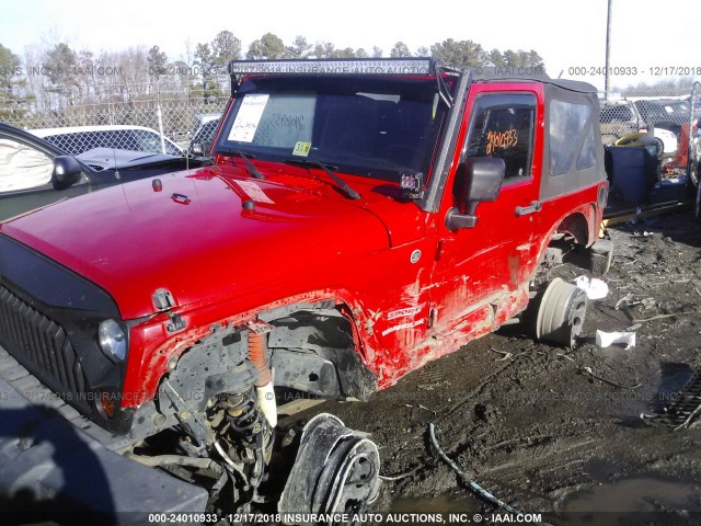 1J4AA2D13BL609109 - 2011 JEEP WRANGLER SPORT RED photo 2