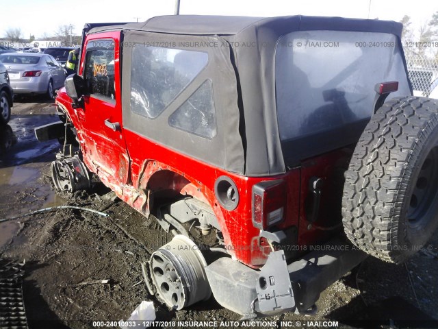 1J4AA2D13BL609109 - 2011 JEEP WRANGLER SPORT RED photo 3